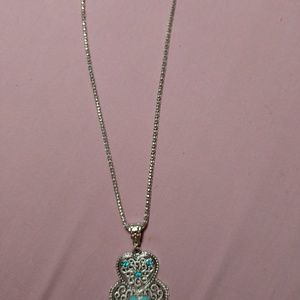 18" silver turquoise jewelry